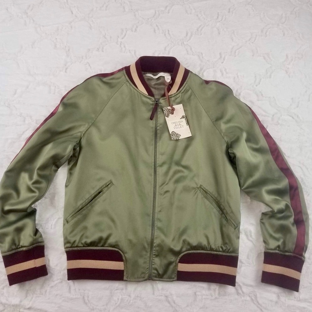 Chelsea & Violet Green Bomber Jacket 🔥•NWT